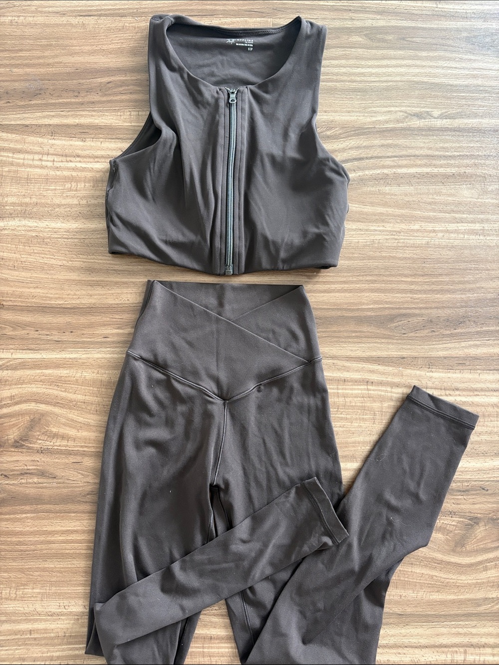 Aerie brown sports bra and leggings set